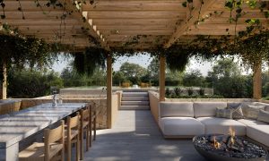 Roof to pool casa aqualuna