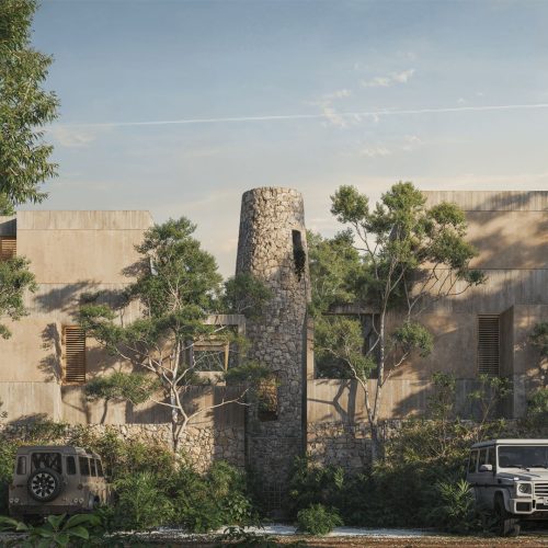 Inku facade by V Taller, featuring sustainable luxury villas Tulum 2026 in Selvazama.