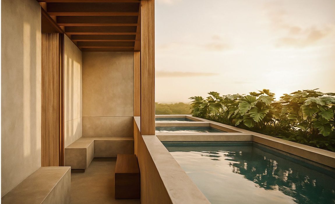 Panoramic rooftop spa sanctuary at Casa Sky, a premier choice for Tulum luxury homes for sale.