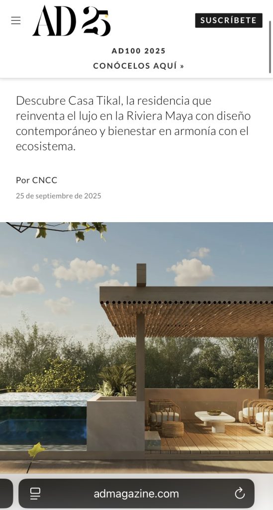 Archiectecural Digest México Deelum Concepts el mejor Desarrollador en tulum Luxury Home Builder