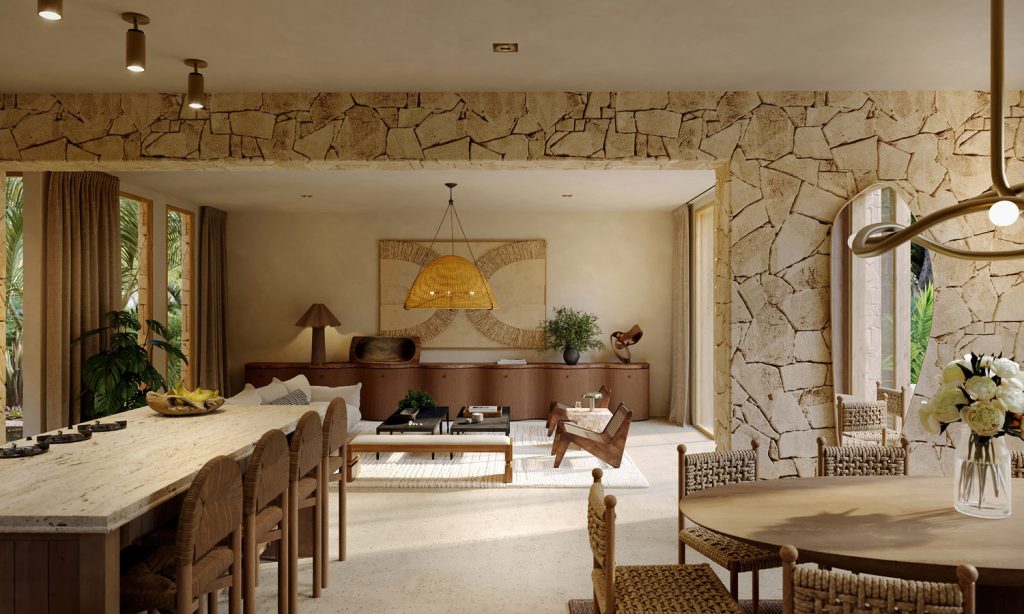 High-end interior design in a Deelum home, showcasing the quality of ROI luxury real estate Tulum.